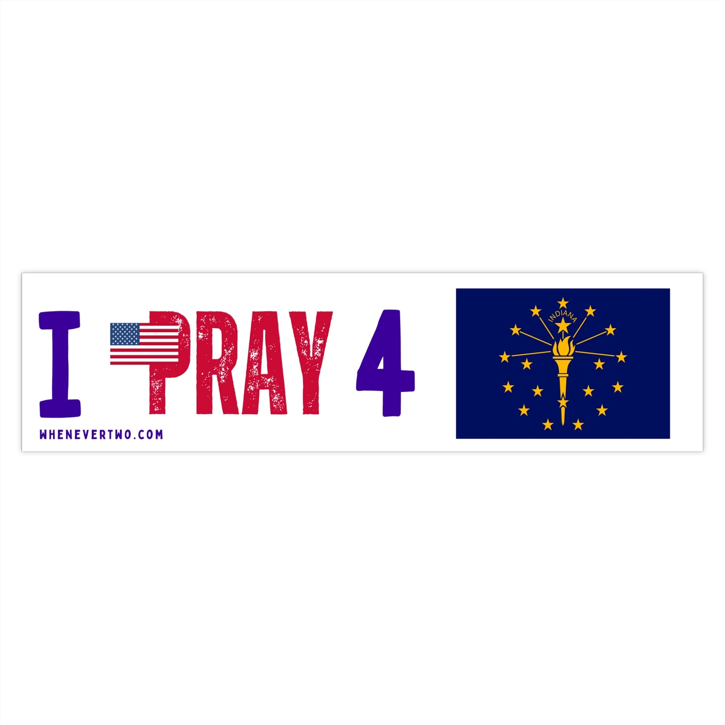 Indiana - I Pray - Bumper Sticker - Large