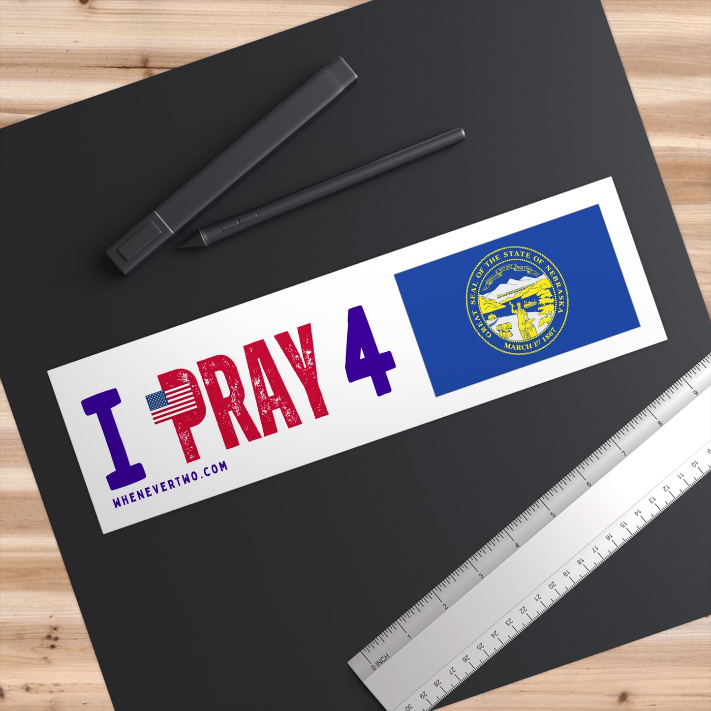 Nebraska - I Pray - Bumper Sticker - Regular