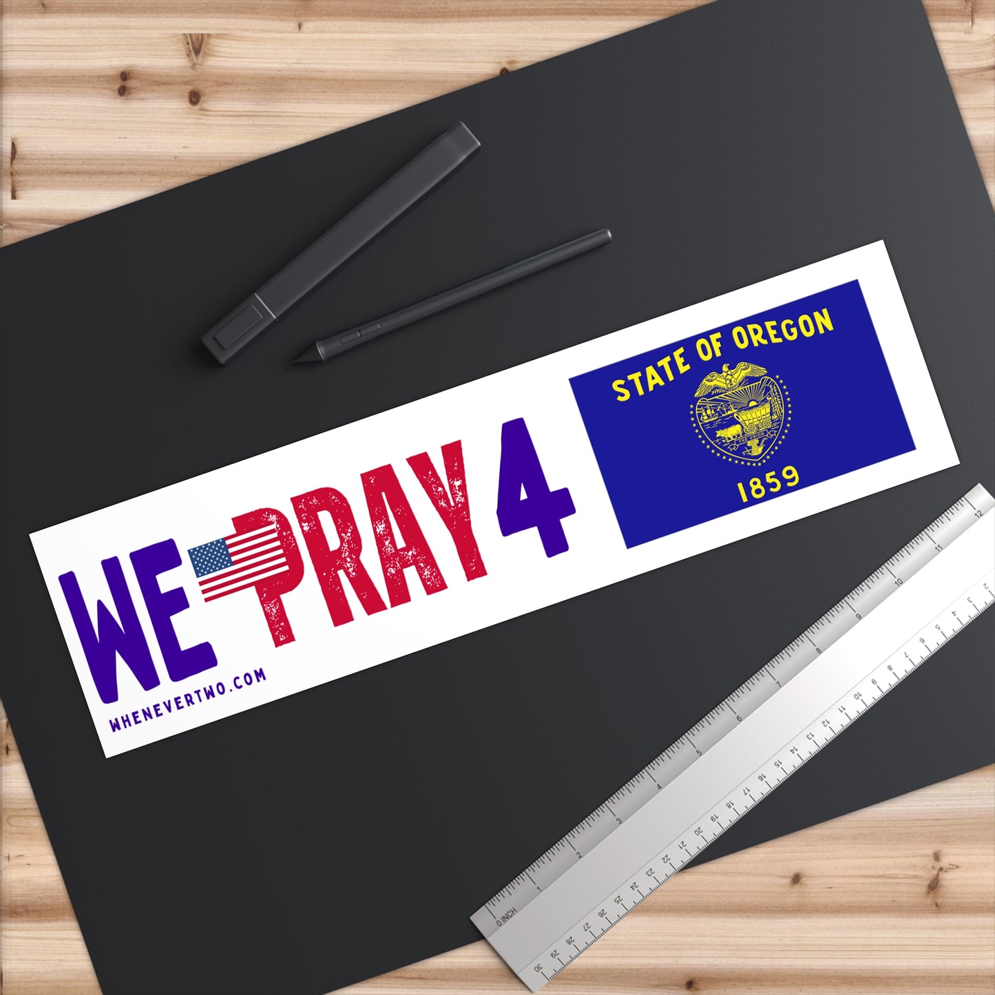 Oregon - We Pray - Bumper Sticker - Large