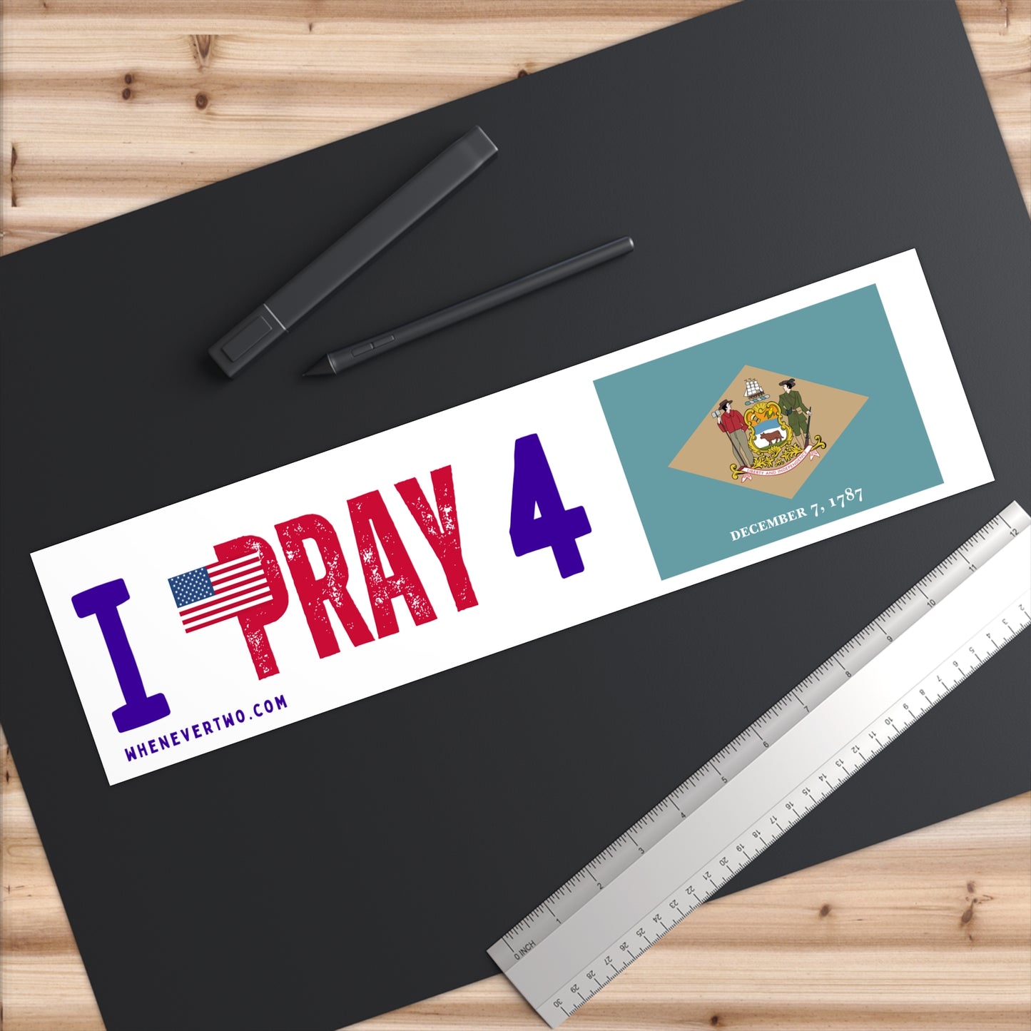 Delaware - I Pray - Bumper Sticker - Large