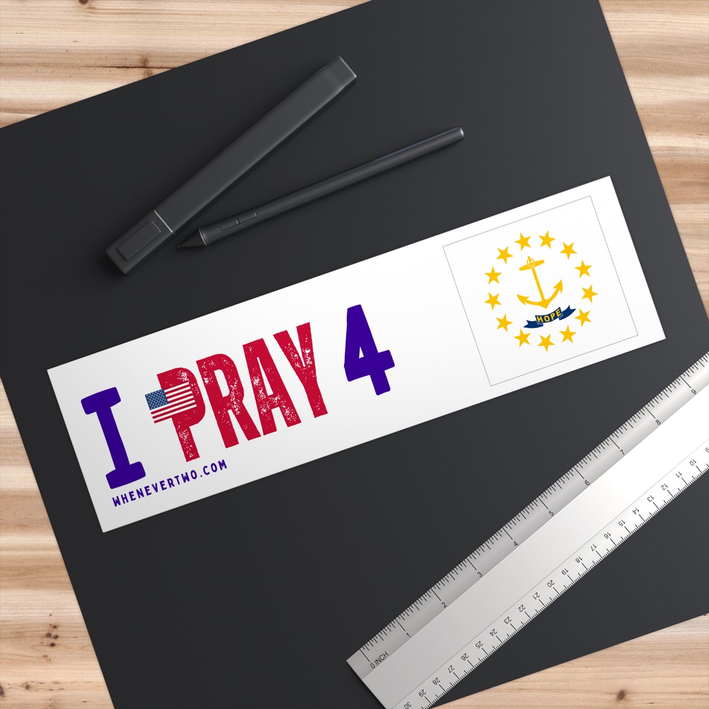 Rhode Island - I Pray - Bumper Sticker - Regular
