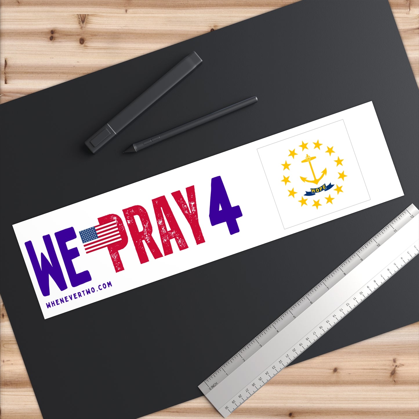 Rhode Island - We Pray - Bumper Sticker - Large