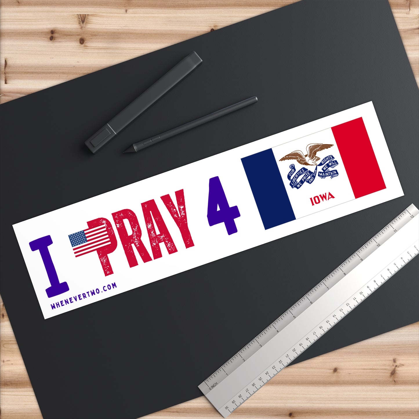 Iowa - I Pray - Bumper Sticker - Large