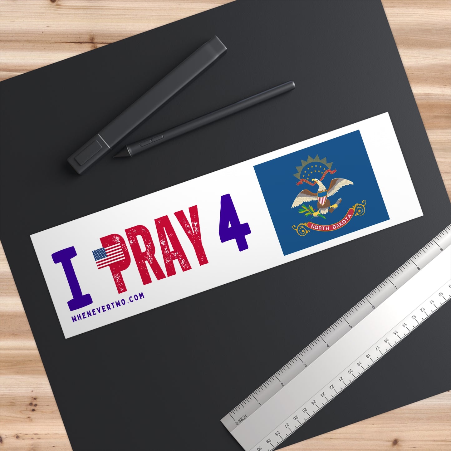 North Dakota - I Pray - Bumper Sticker - Regular