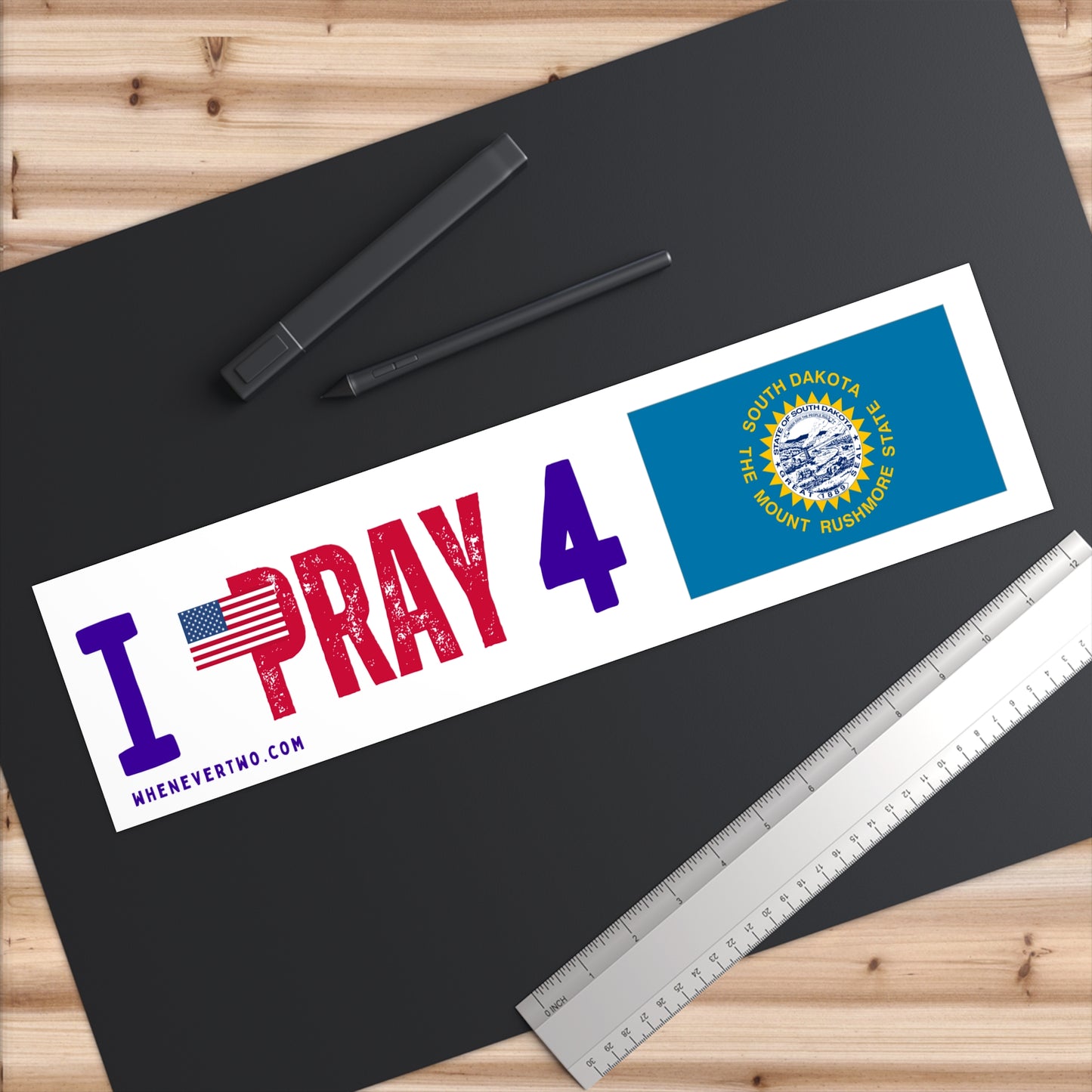 South Dakota - I Pray - Bumper Sticker - Large