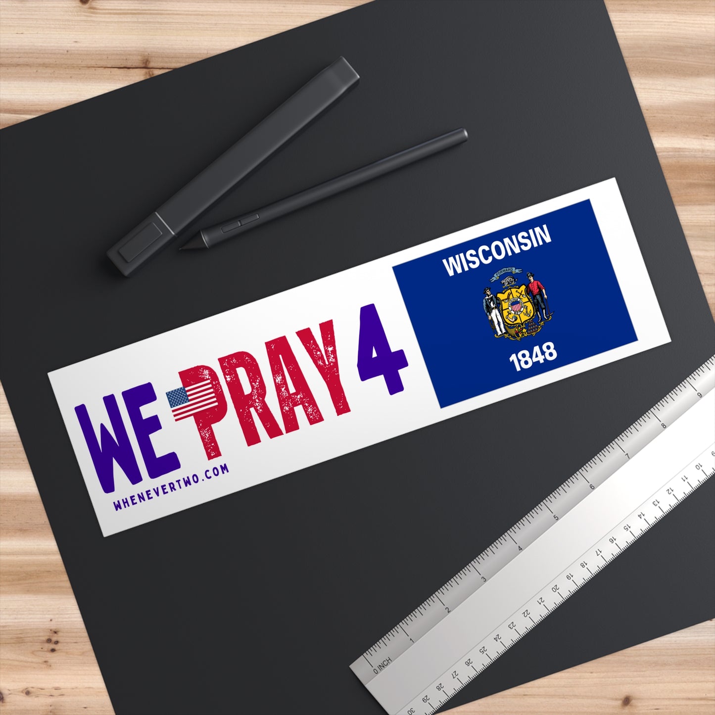 Wisconsin - We Pray - Bumper Sticker - Regular