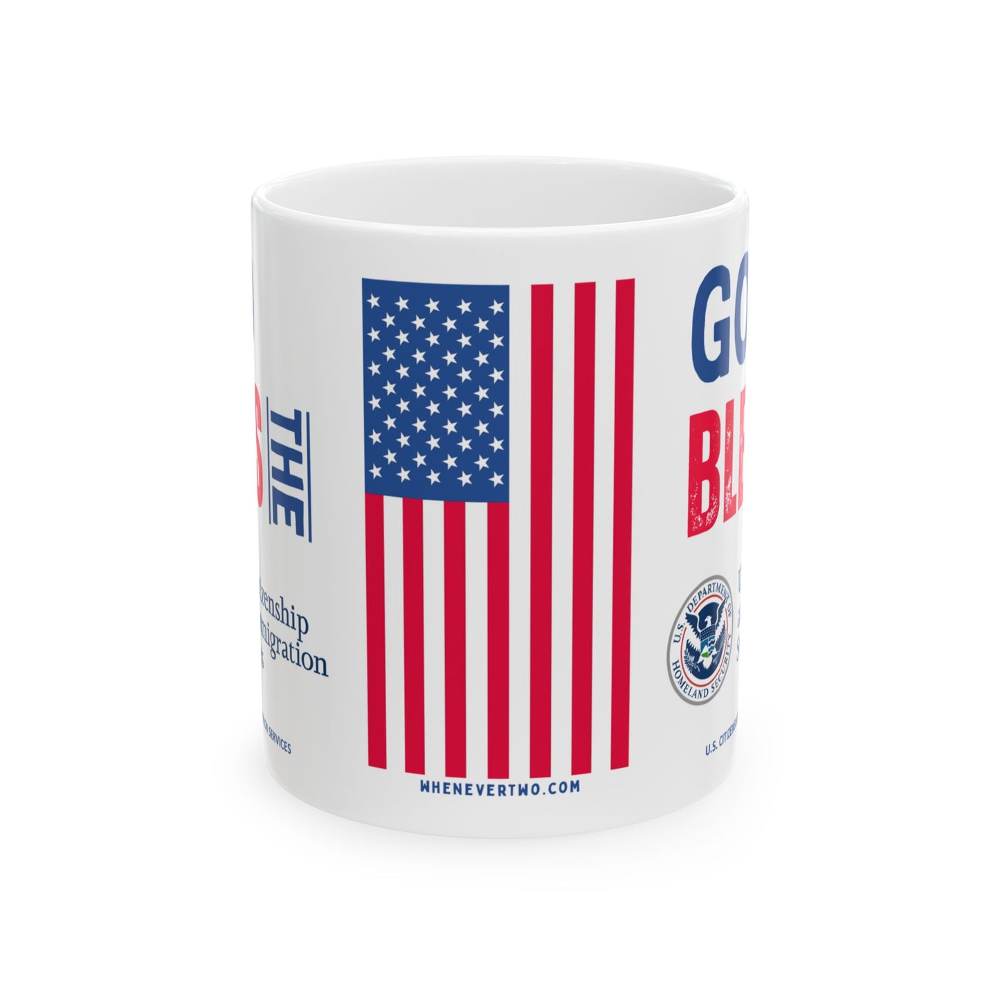 U.S. Citizenship and Immigration Services - Major Agencies - God Bless - Mug - 11 oz