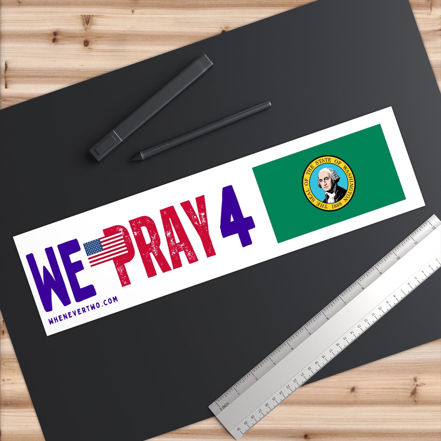 Washington - We Pray - Bumper Sticker - Large
