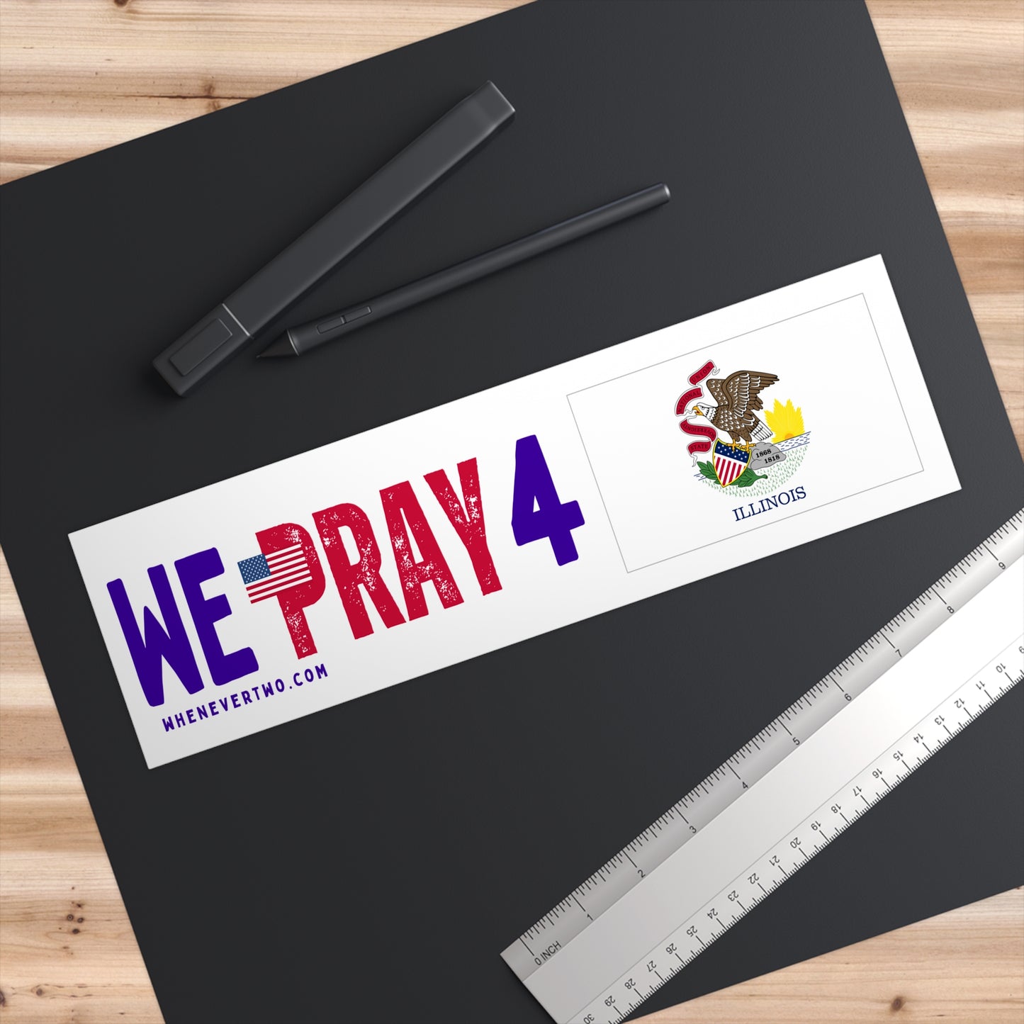 Illinois - We Pray - Bumper Sticker - Regular