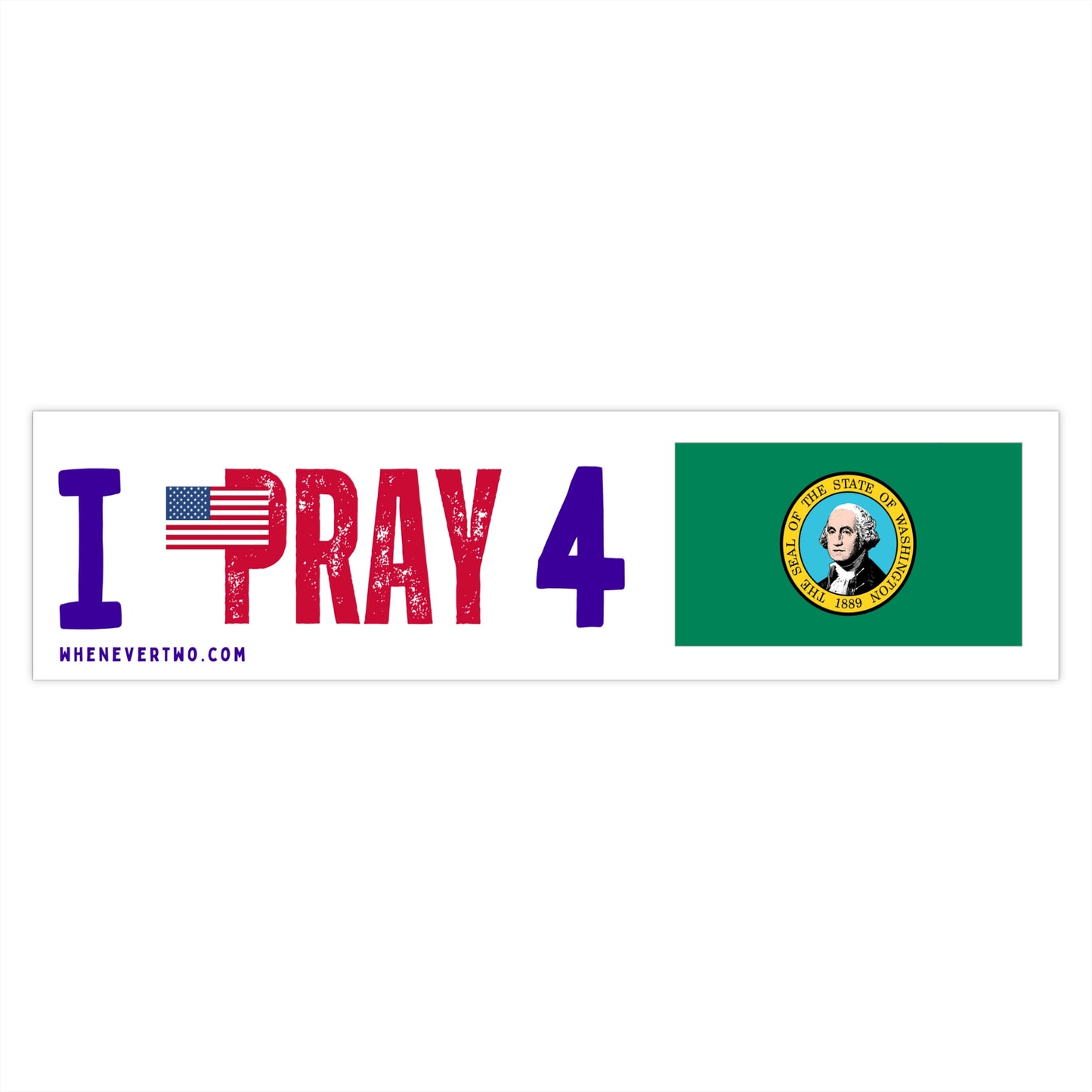 Washington - I Pray - Bumper Sticker - Large