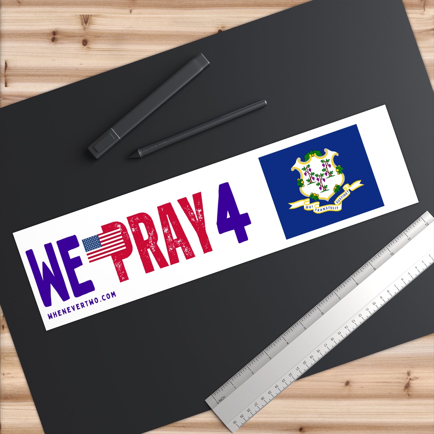Connecticut - We Pray - Bumper Sticker - Large