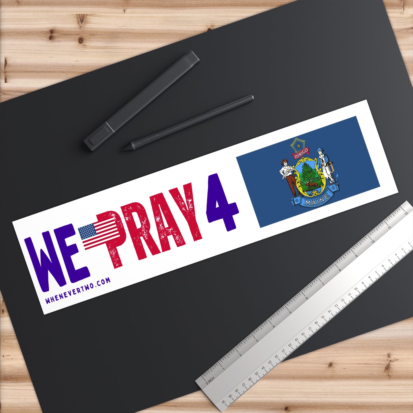 Maine - We Pray - Bumper Sticker - Large