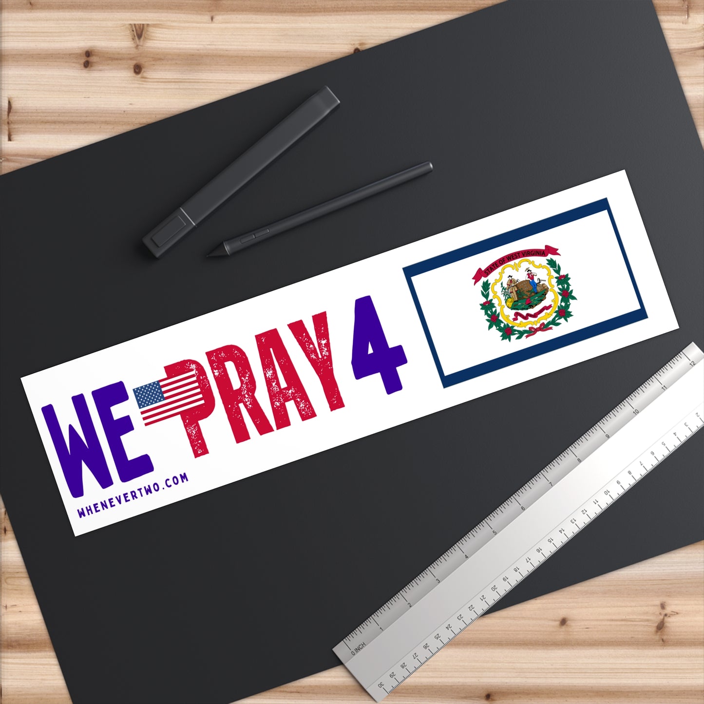 West Virginia - We Pray - Bumper Sticker - Large