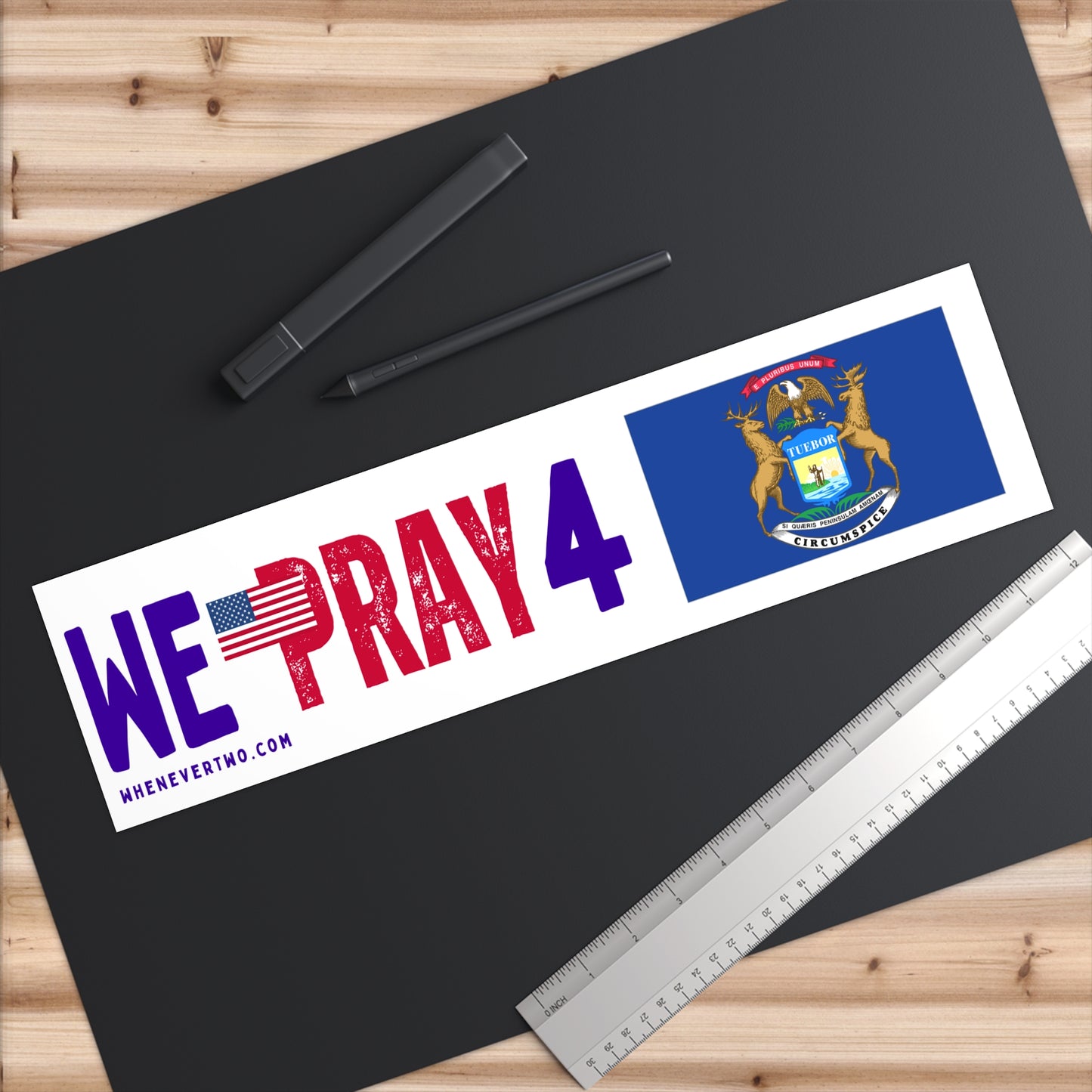 Michigan - We Pray - Bumper Sticker - Large