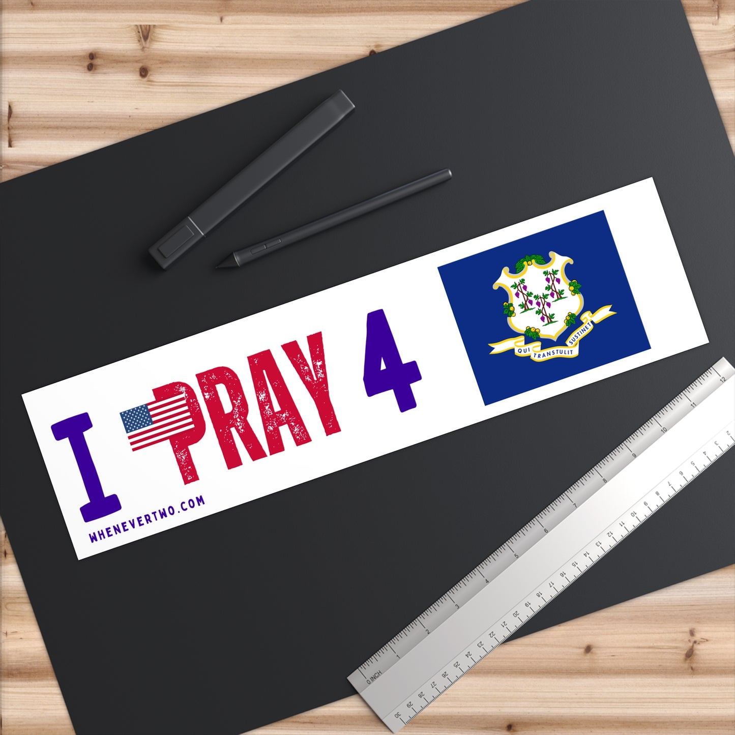 Connecticut - I Pray - Bumper Sticker - Large