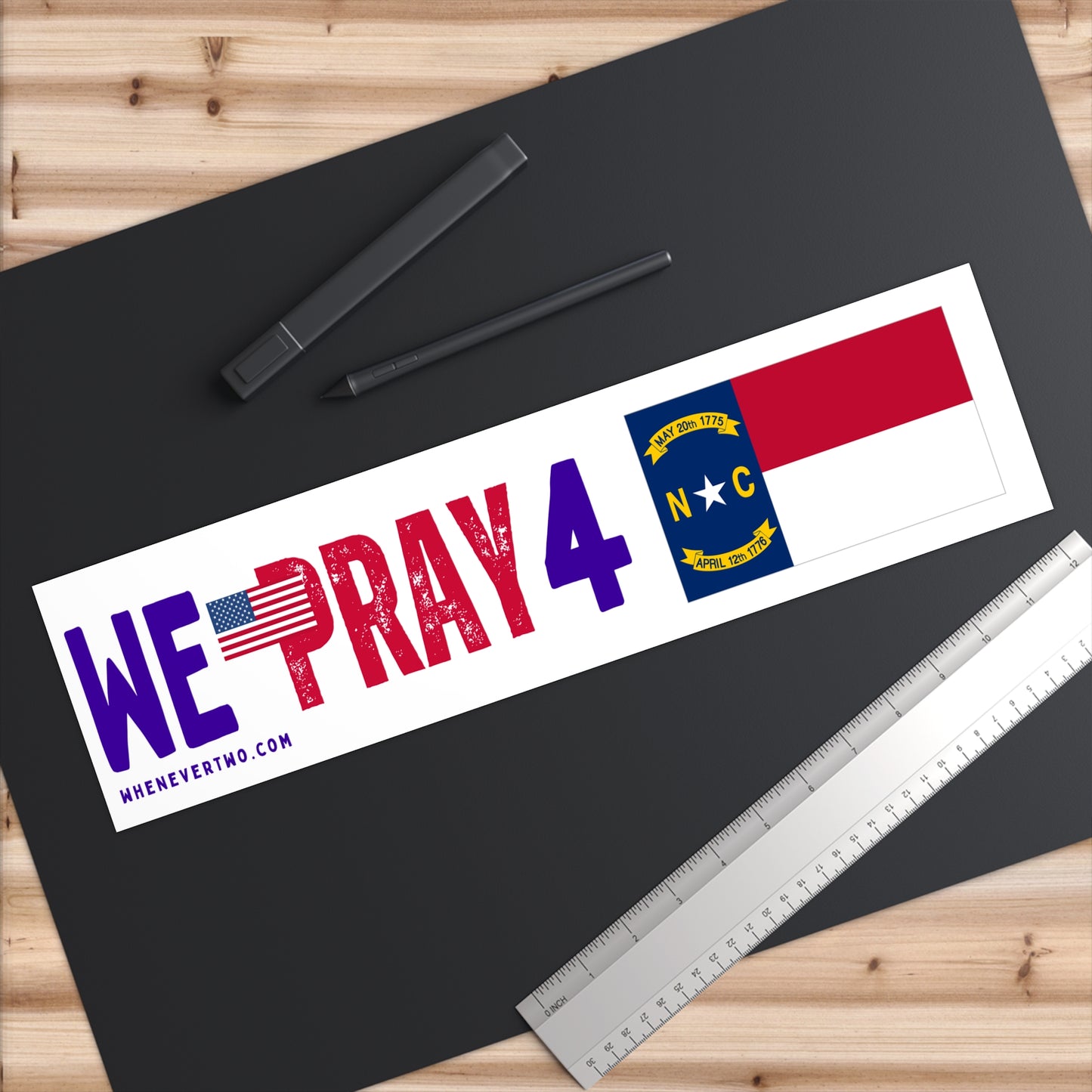 North Carolina - We Pray - Bumper Sticker - Large