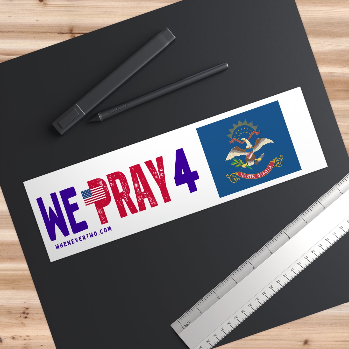North Dakota - We Pray - Bumper Sticker - Regular