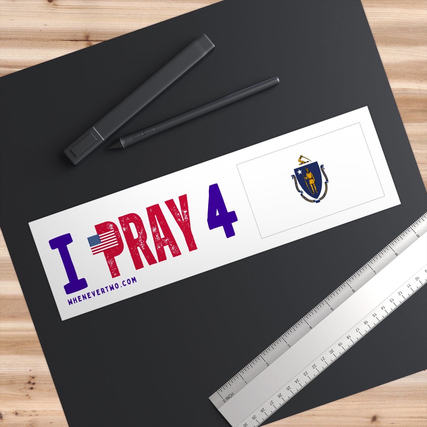 Massachusetts - I Pray - Bumper Sticker - Regular