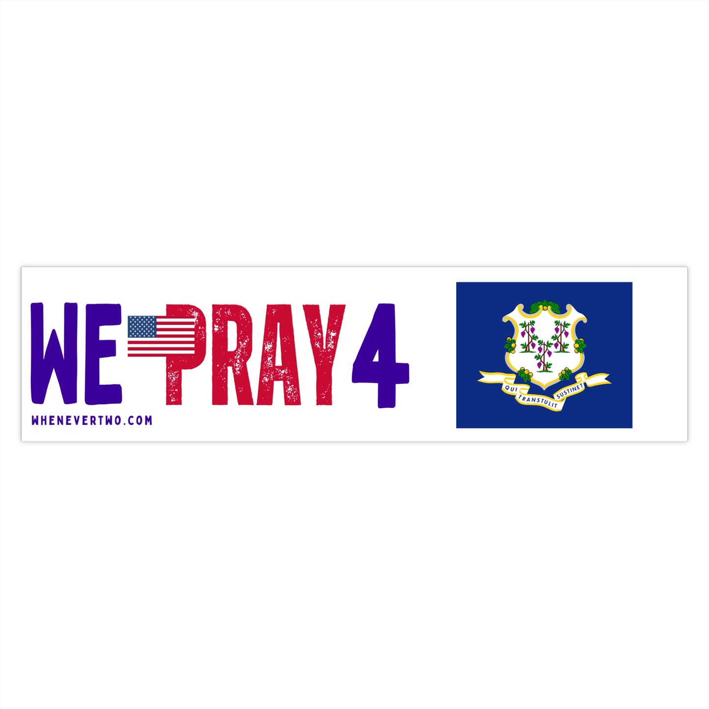 Connecticut - We Pray - Bumper Sticker - Large