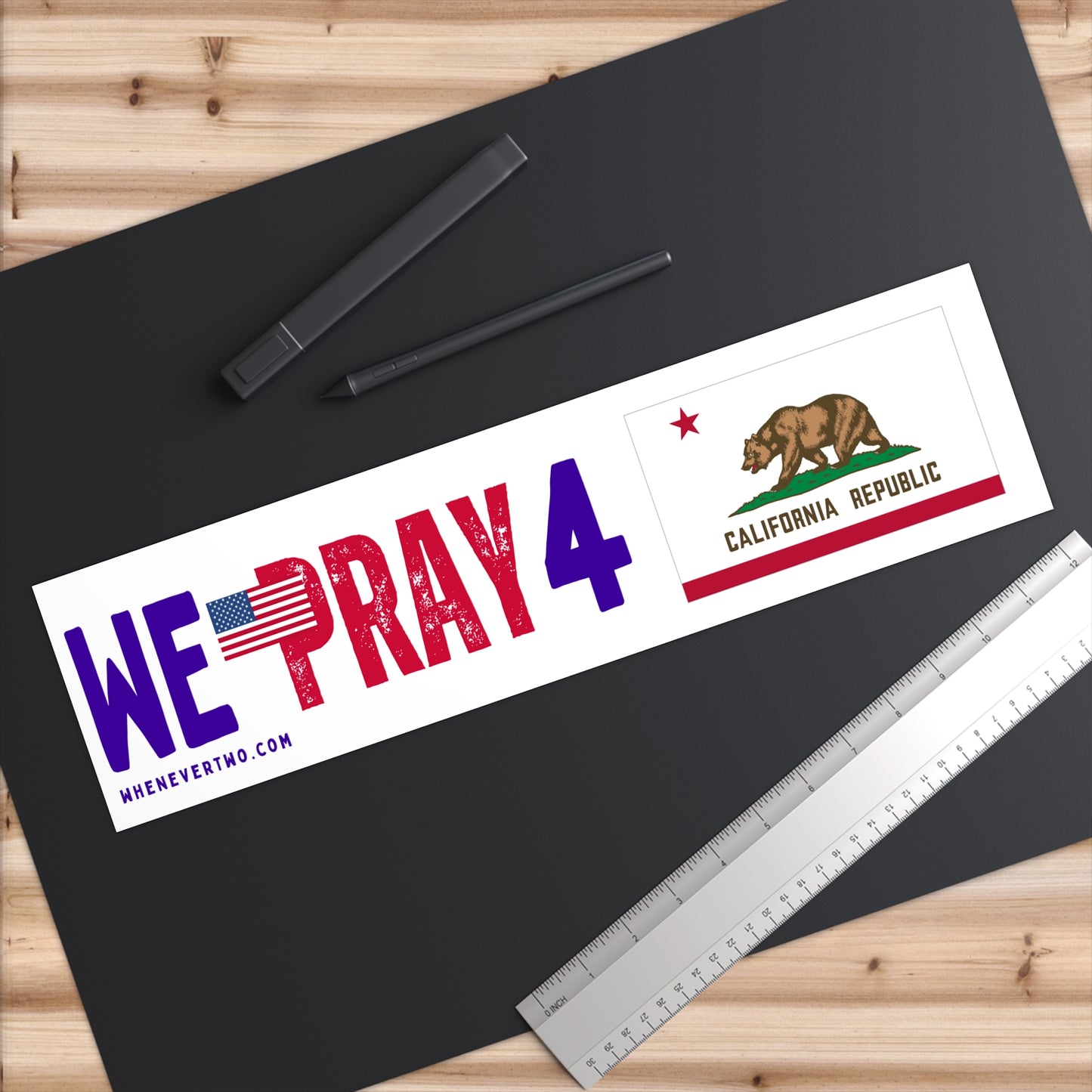 California - We Pray - Bumper Sticker - Large