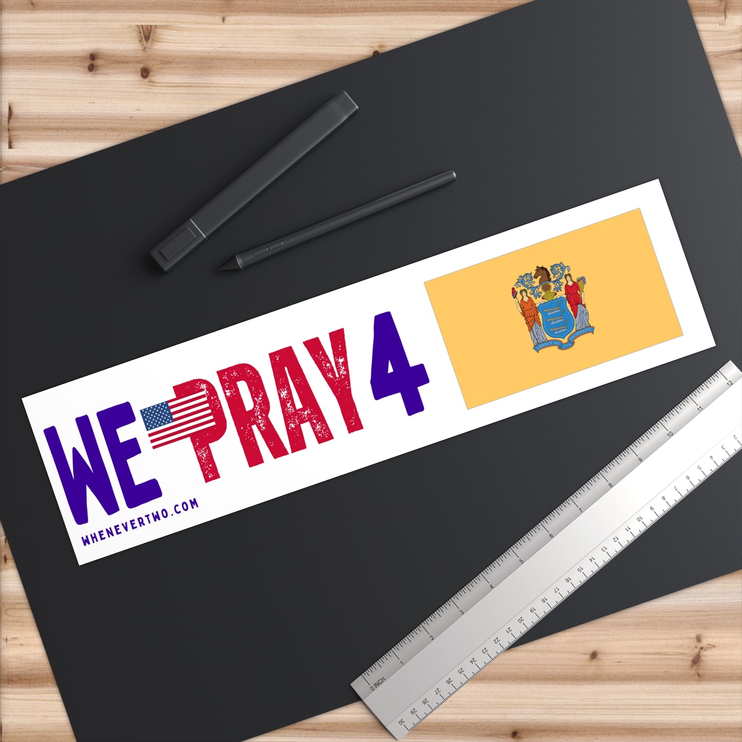 New Jersey - We Pray - Bumper Sticker - Large