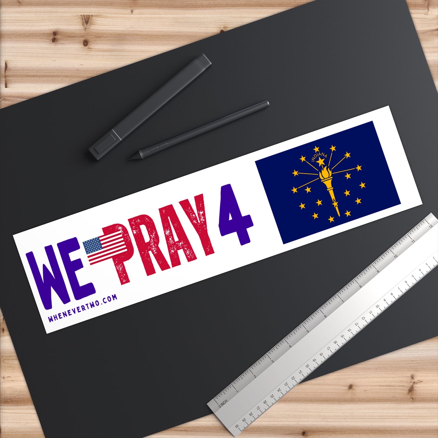 Indiana - We Pray - Bumper Sticker - Large