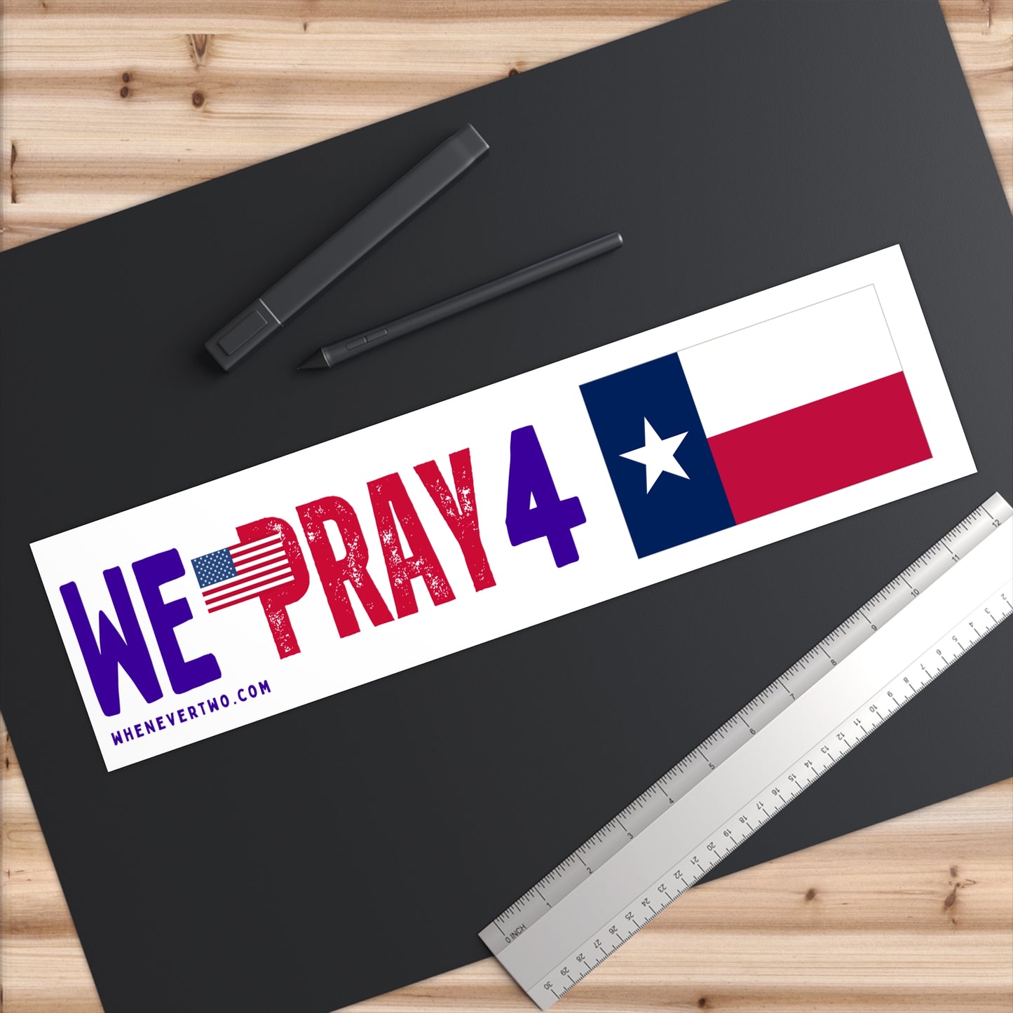 Texas - We Pray - Bumper Sticker - Large