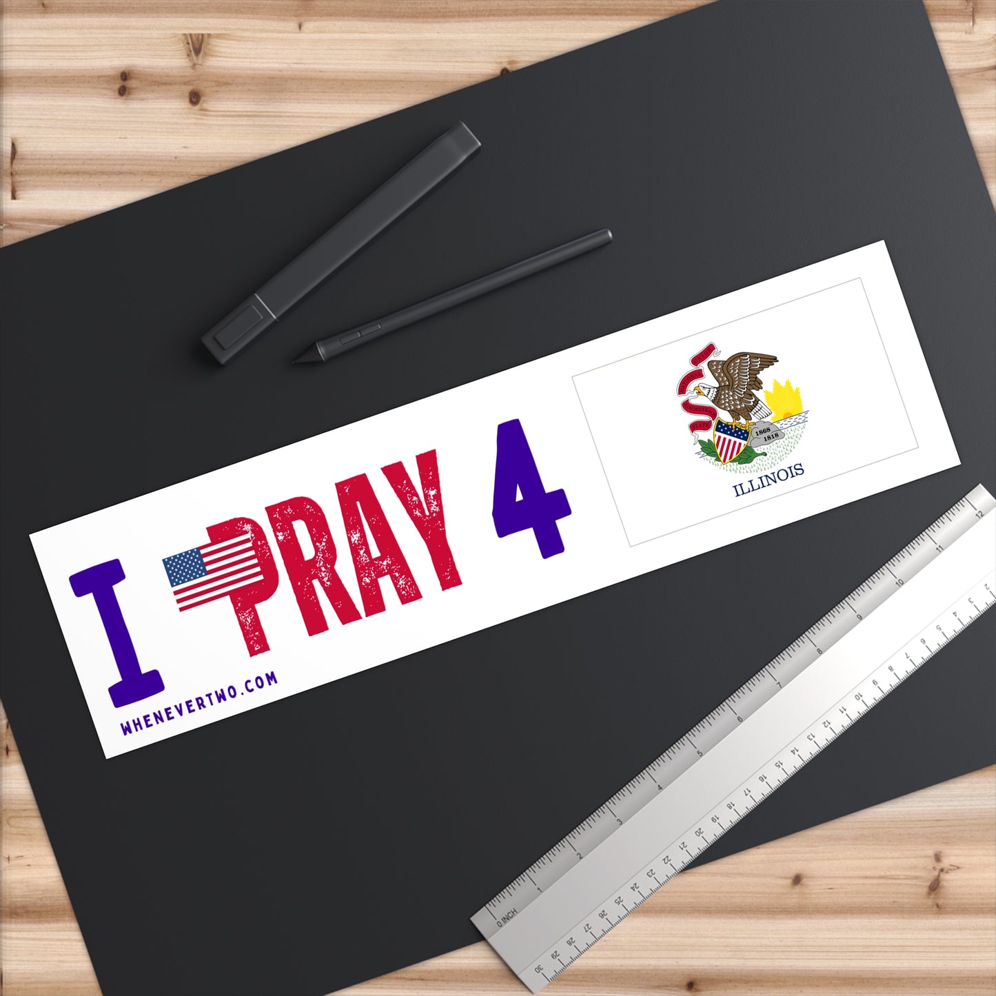 Illinois - I Pray - Bumper Sticker - Large