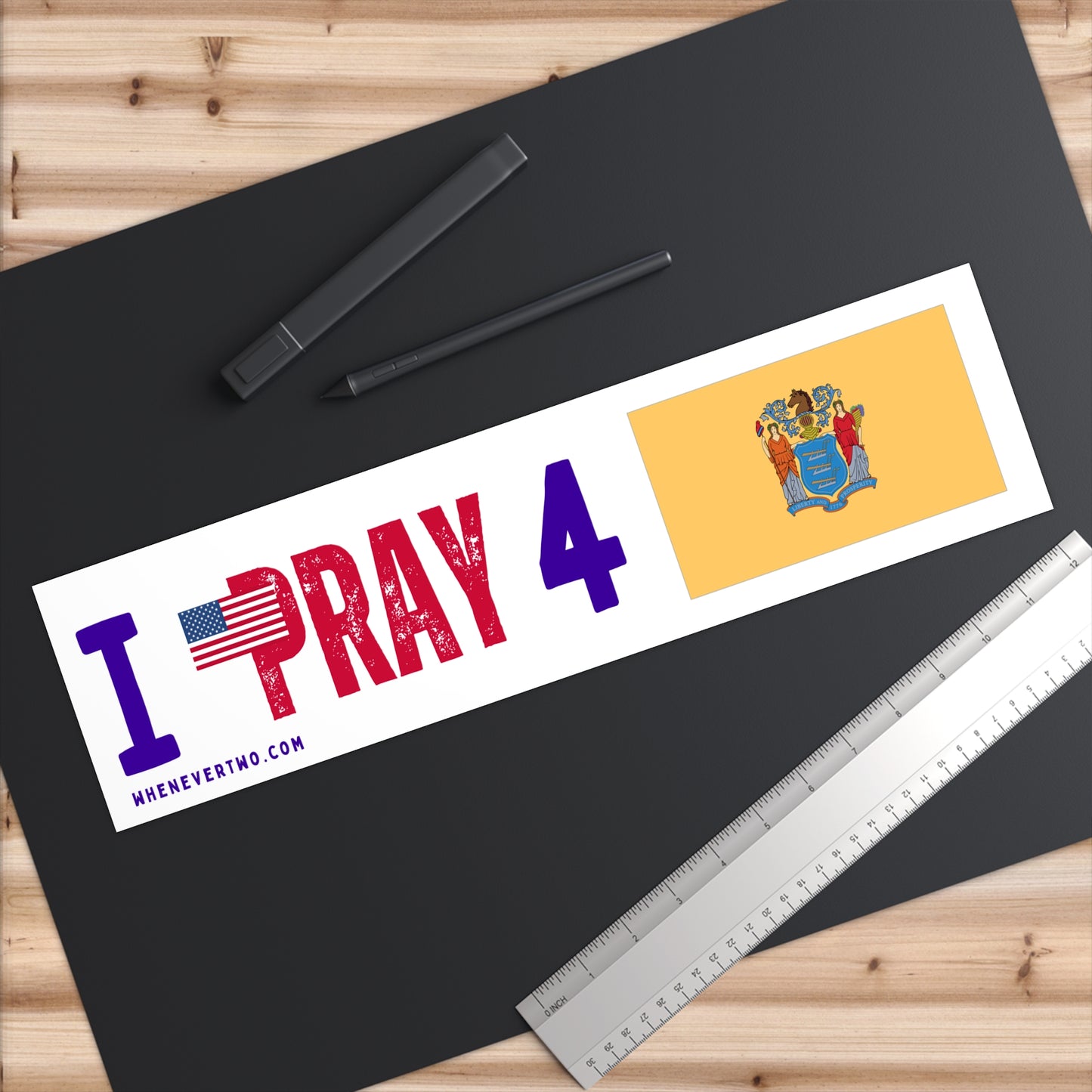 New Jersey - I Pray - Bumper Sticker - Large