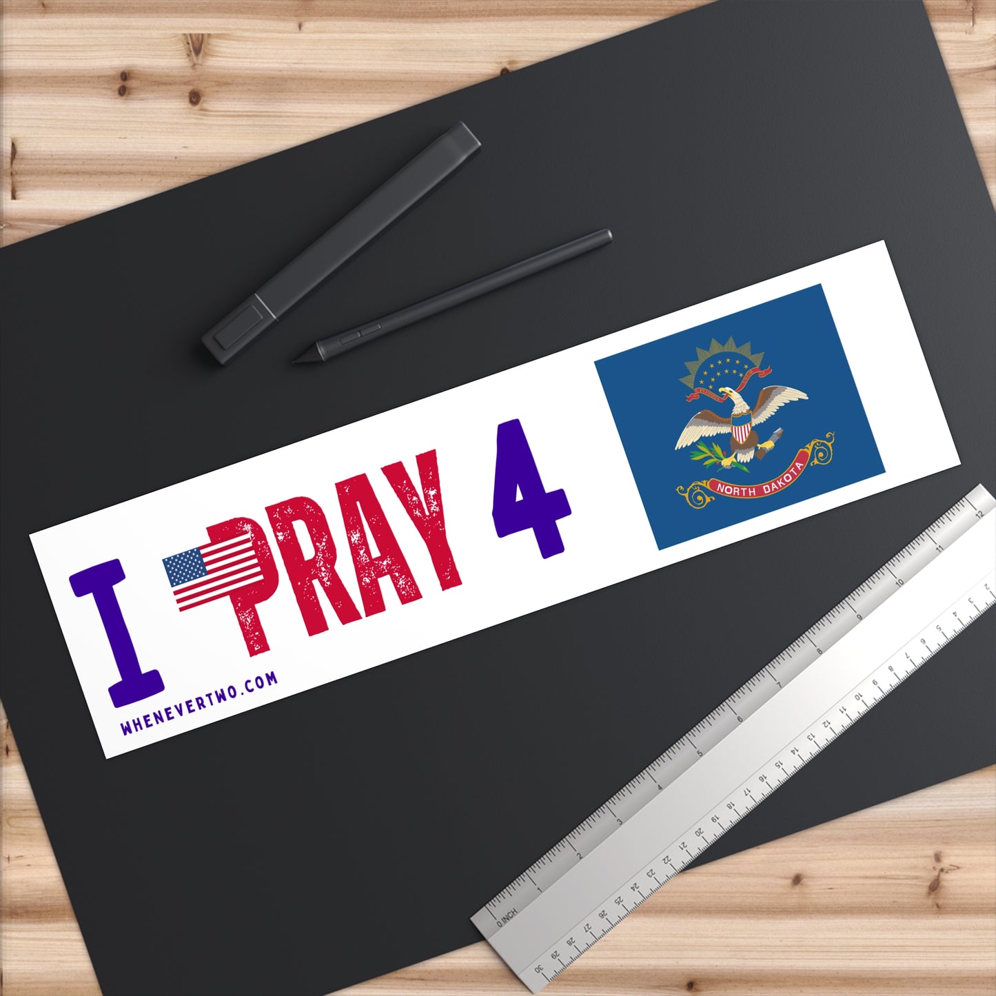 North Dakota - I Pray - Bumper Sticker - Large
