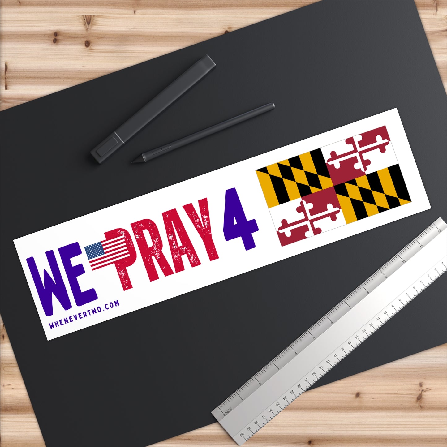 Maryland - We Pray - Bumper Sticker - Large
