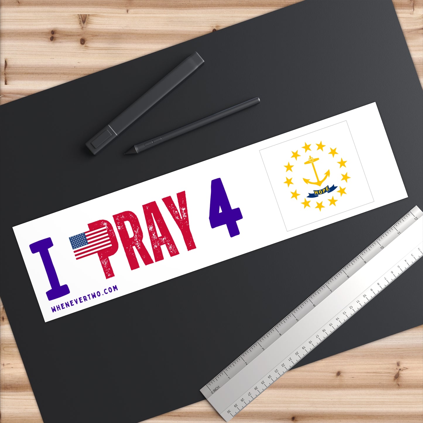 Rhode Island - I Pray - Bumper Sticker - Large