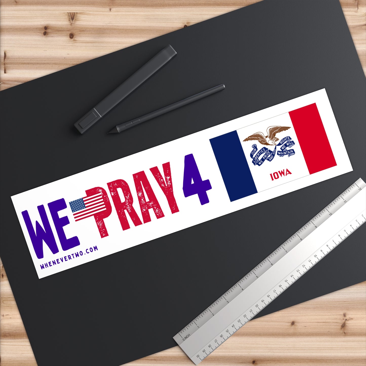 Iowa - We Pray - Bumper Sticker - Large