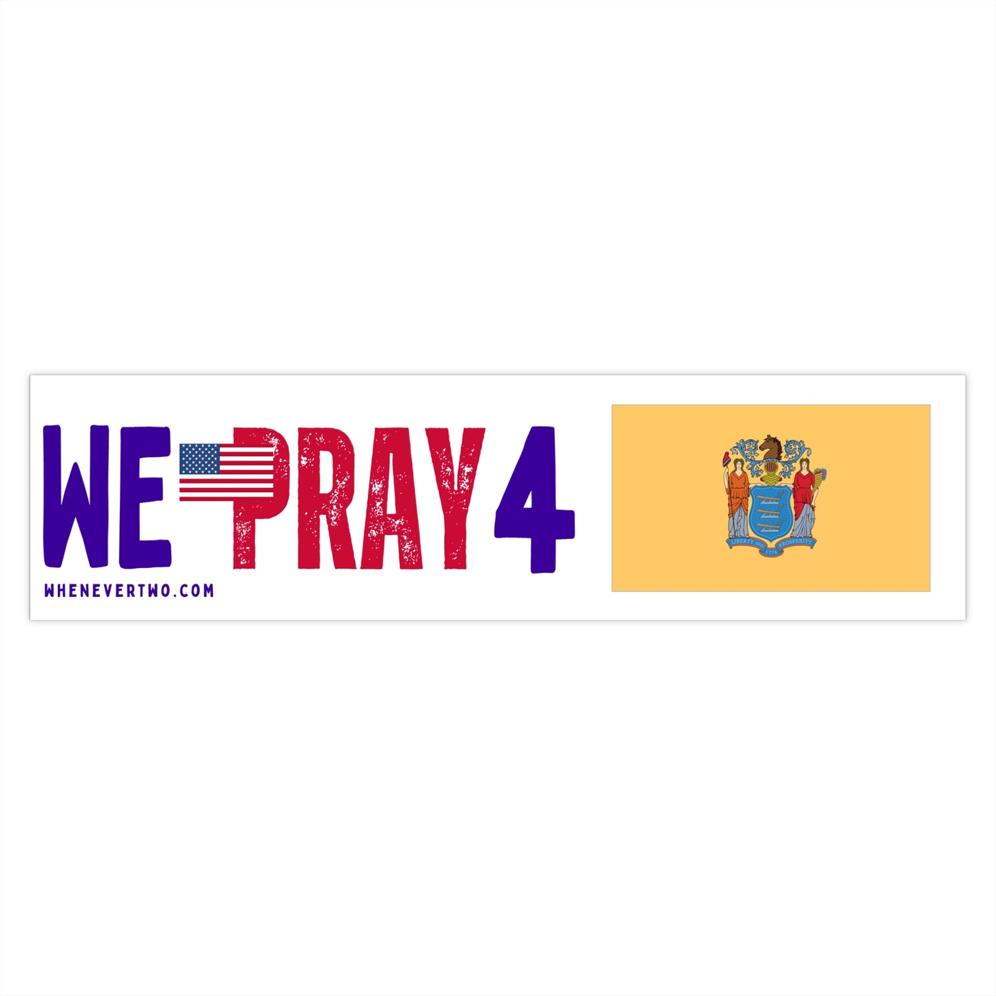 New Jersey - We Pray - Bumper Sticker - Large