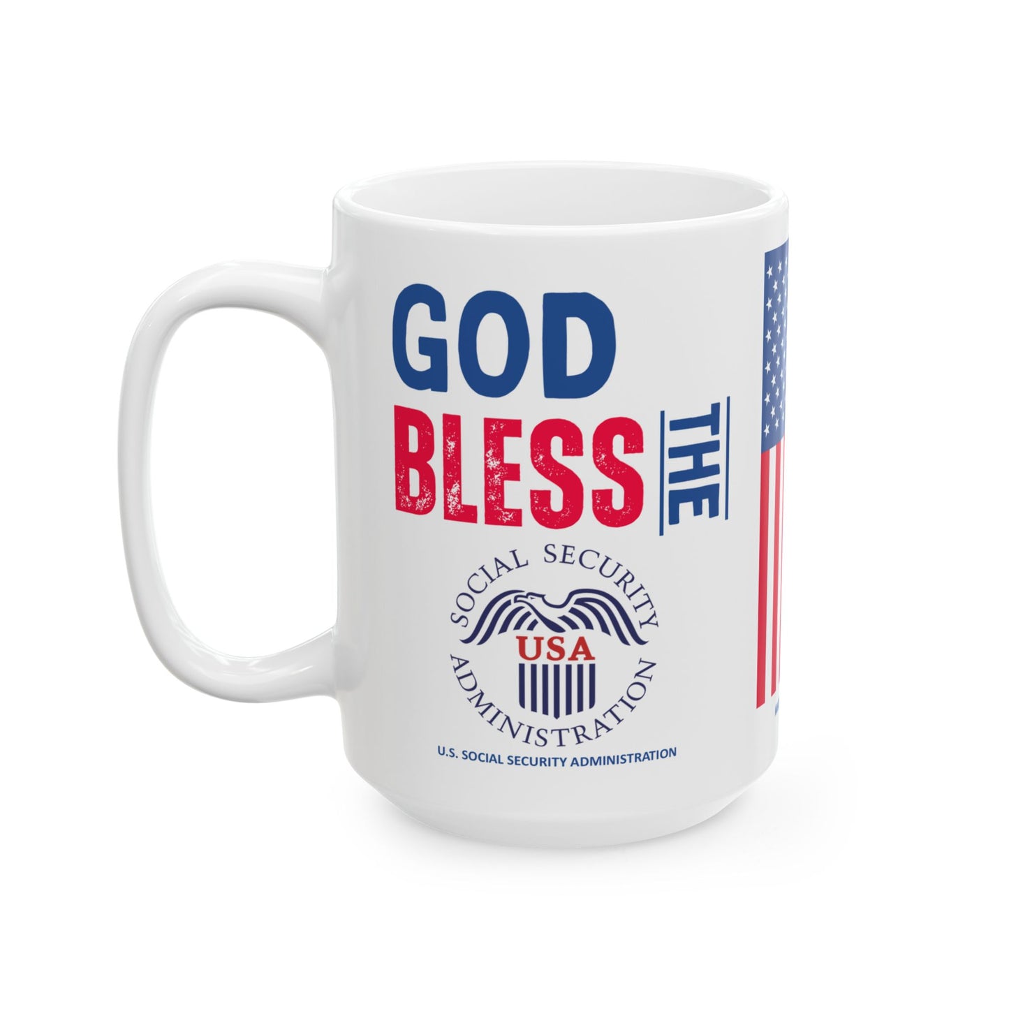 U.S. Social Security Administration - Major Agencies - God Bless - Mug - 15 oz
