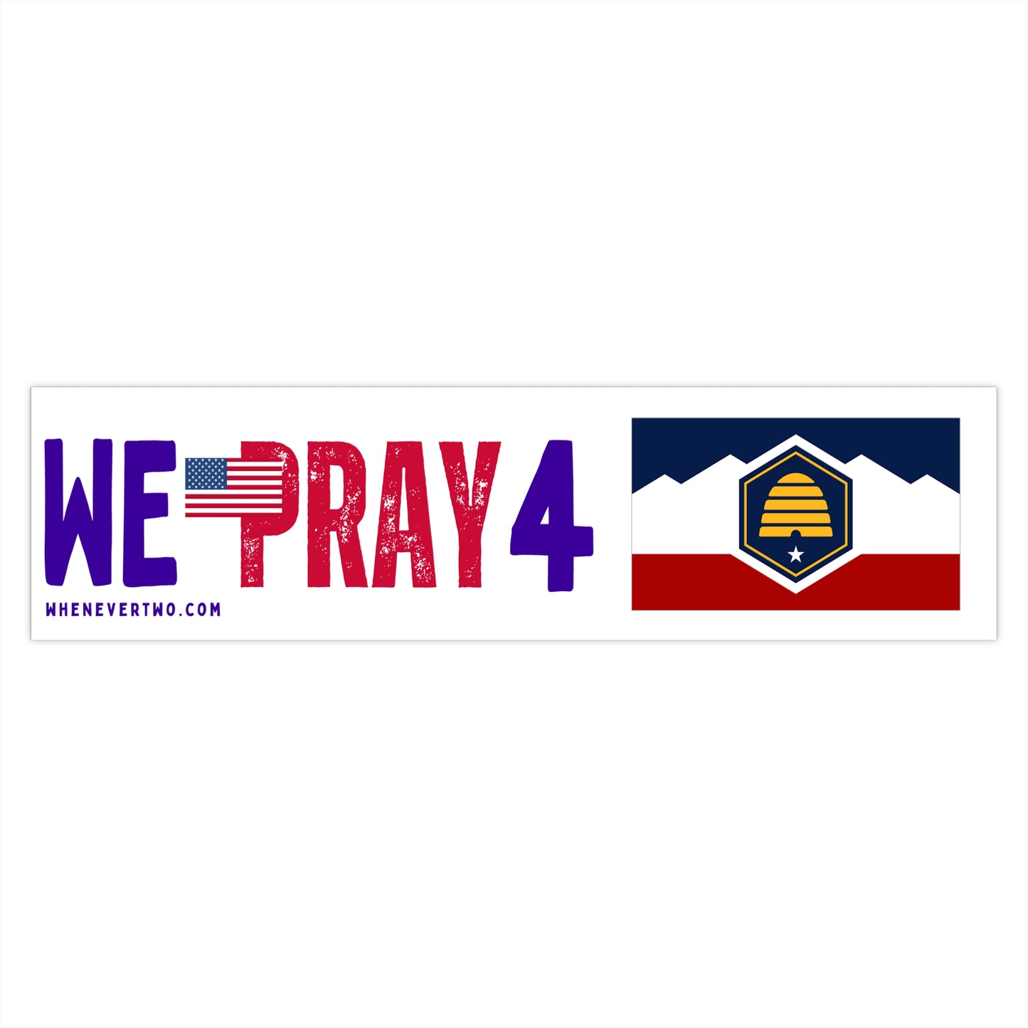 Utah - We Pray - Bumper Sticker - Large