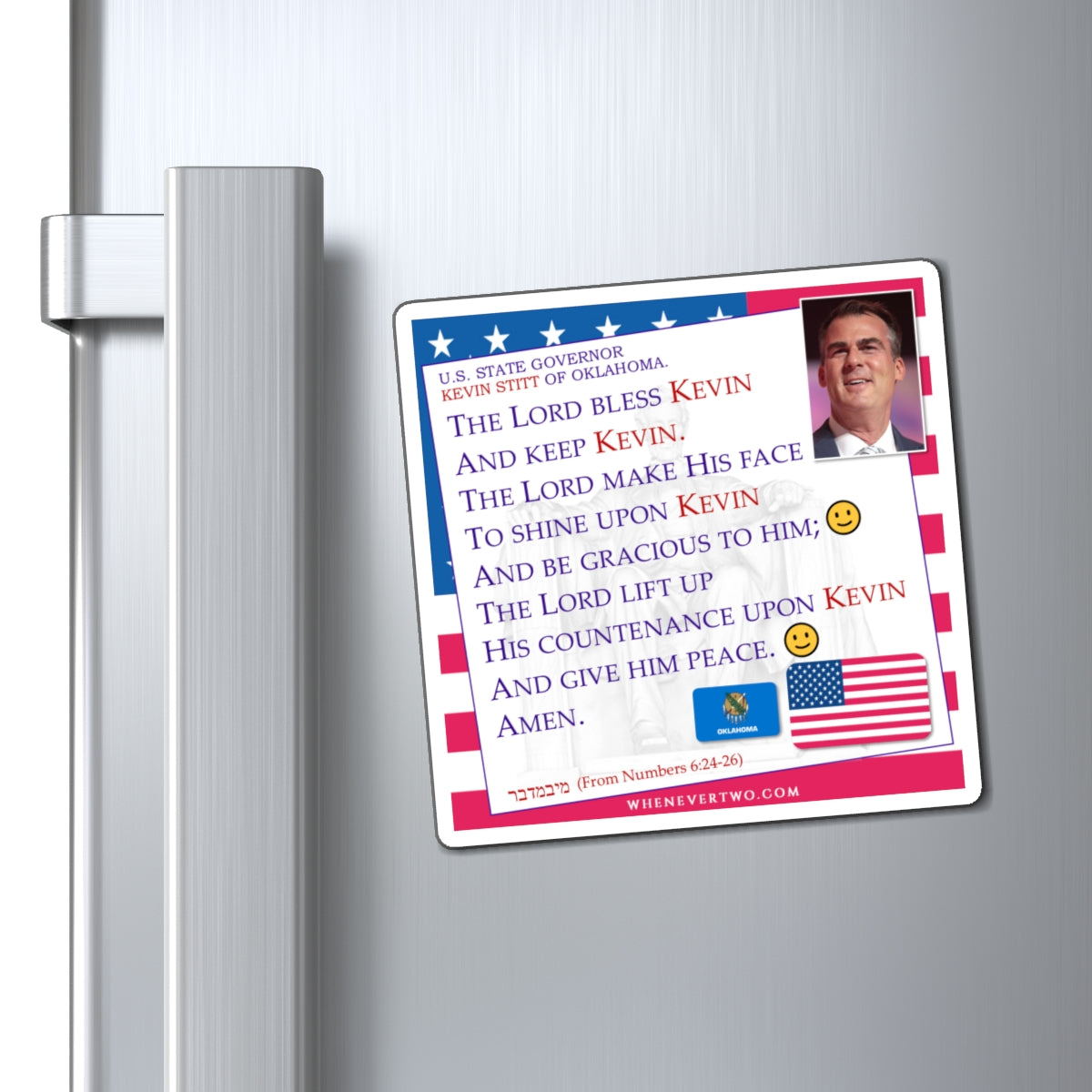 Kevin Stitt - State Executive Governor Oklahoma - The Aaronic Blessing Magnet - 4'' - [291]