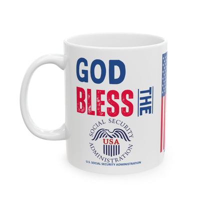 U.S. Social Security Administration - Major Agencies - God Bless - Mug - 11 oz