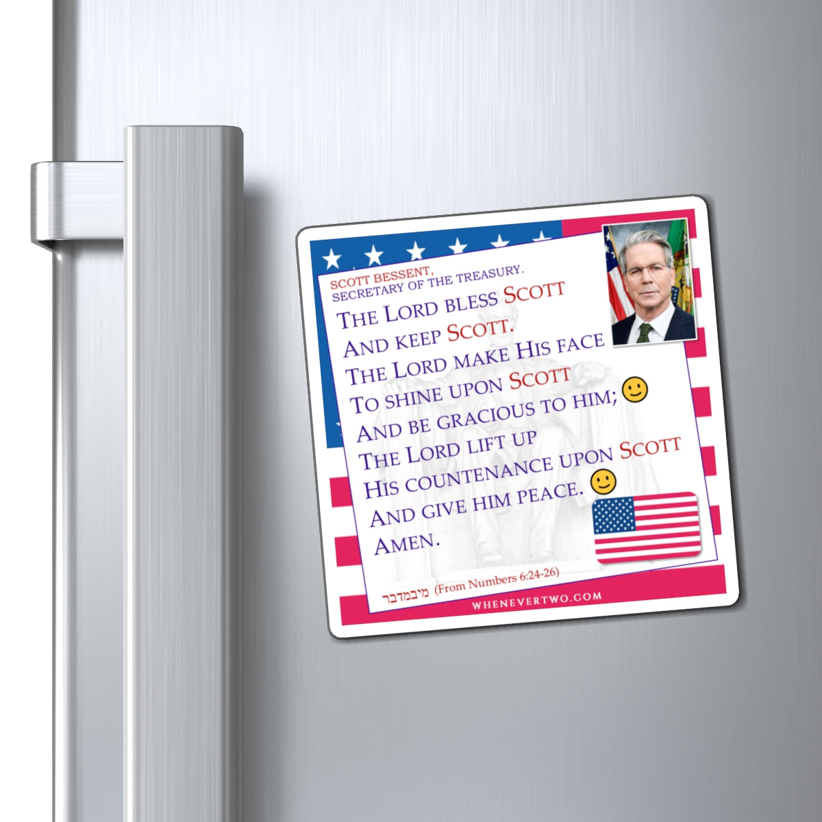 Scott Bessent - Executive Cabinet Secretary of the Treasury - The Aaronic Blessing Magnet - 4'' - [117]
