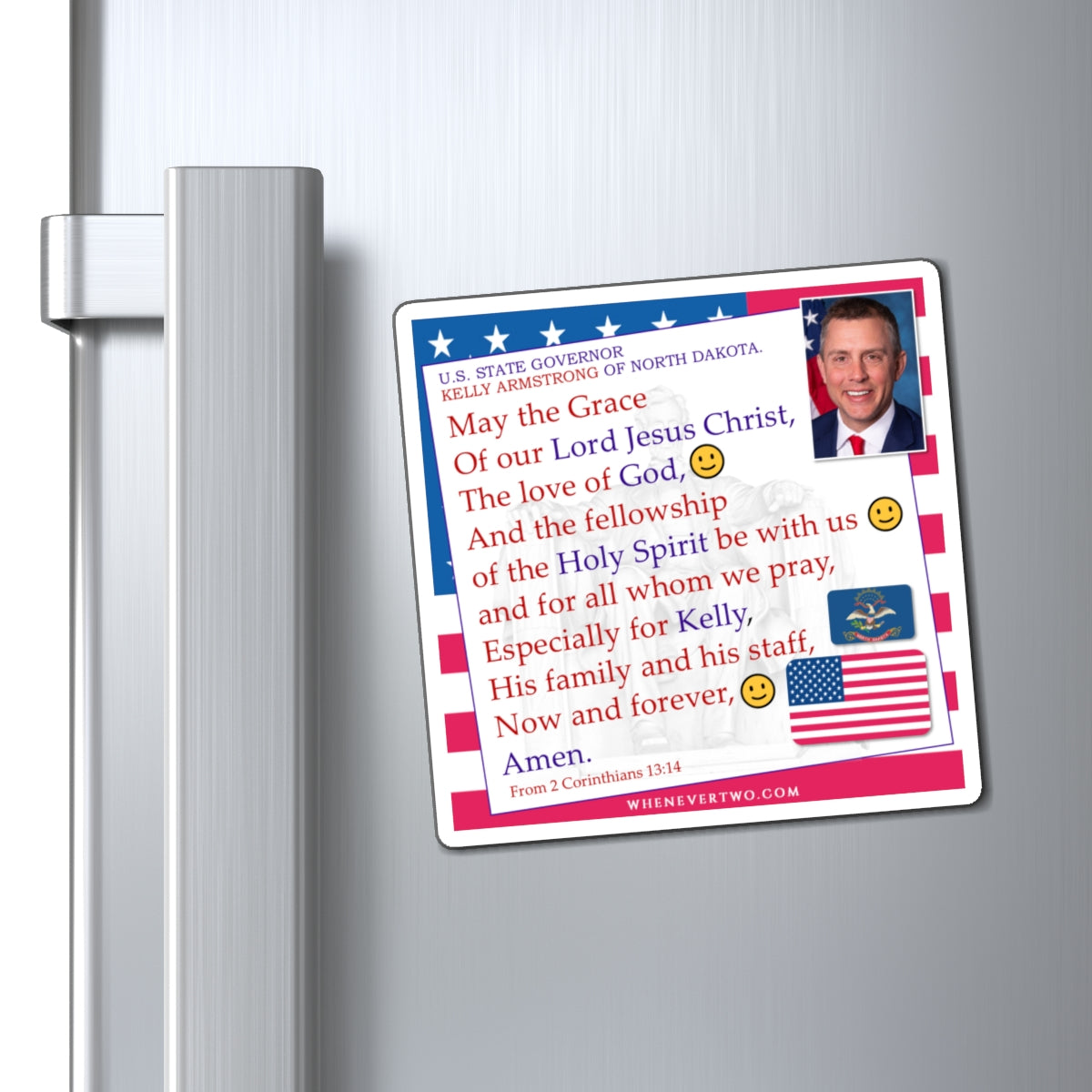 Kelly Armstrong - State Executive Governor North Dakota - The Benediction Blessing Magnet - 4'' - [289]