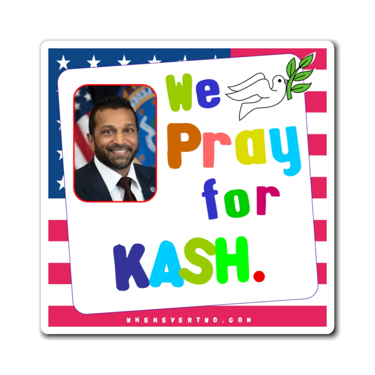 Kash Patel - Executive Cabinet FBI Director - Noah's Rainbow Magnet - 3'' - [110]