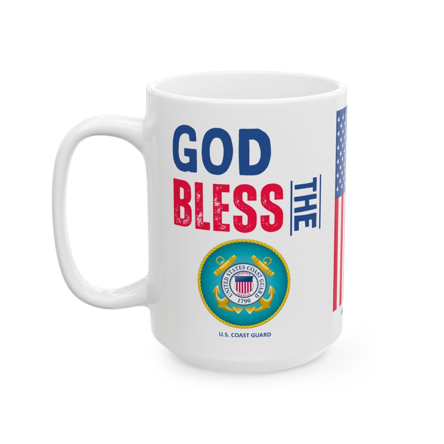 U.S. Coast Guard - Major Agencies - God Bless - Mug - 15 oz