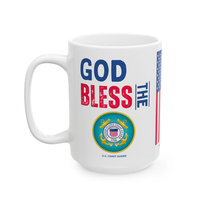 U.S. Coast Guard - Major Agencies - God Bless - Mug - 15 oz