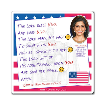 Usha Vance - Executive White House Second Lady - The Aaronic Blessing Magnet - 4'' - [211]