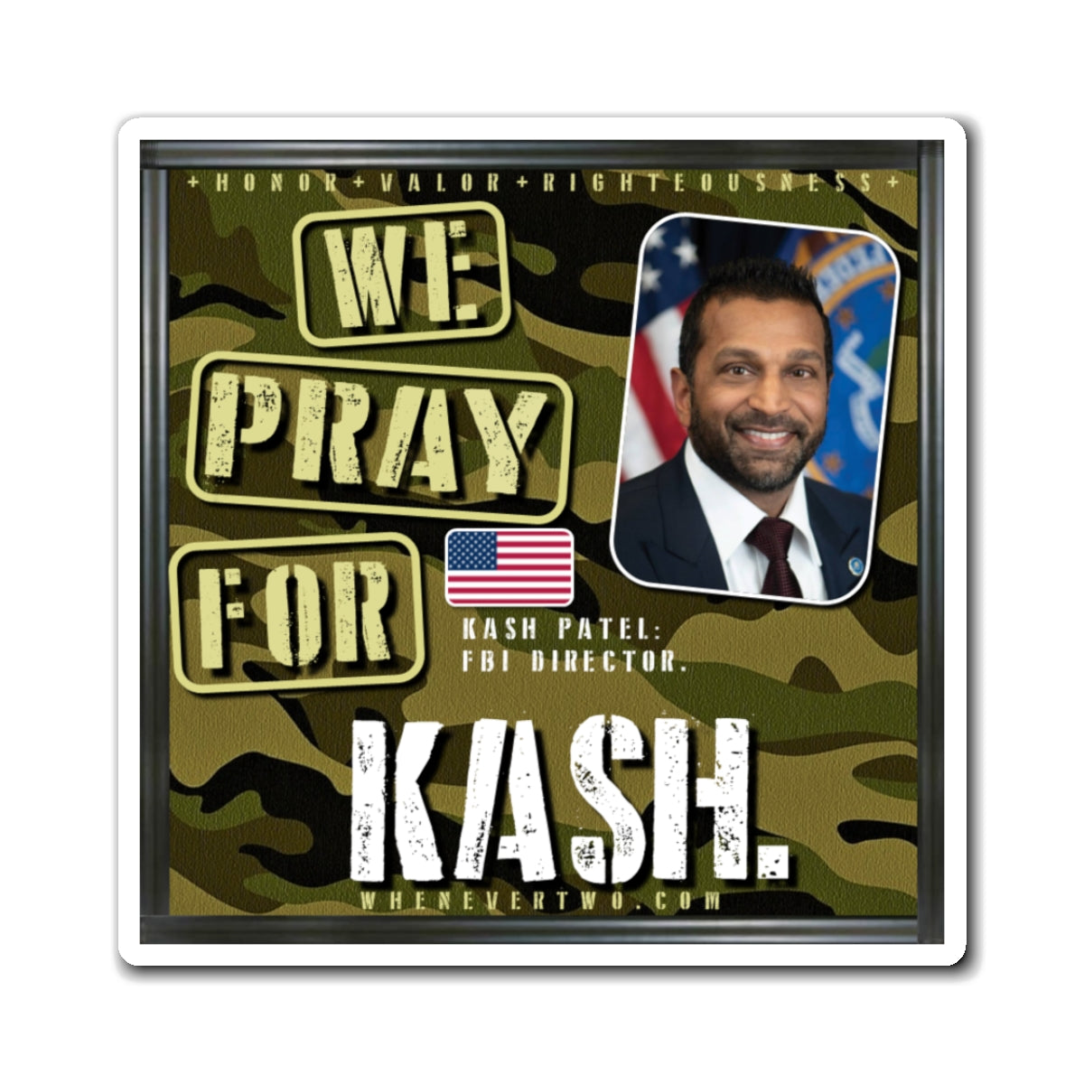 Kash Patel - Executive Cabinet FBI Director - The Man Cave Magnet - 3'' - [110]