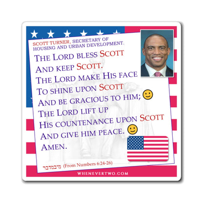 Scott Turner - Executive Cabinet Secretary of Housing and Urban Development - The Aaronic Blessing Magnet - 4'' - [123]