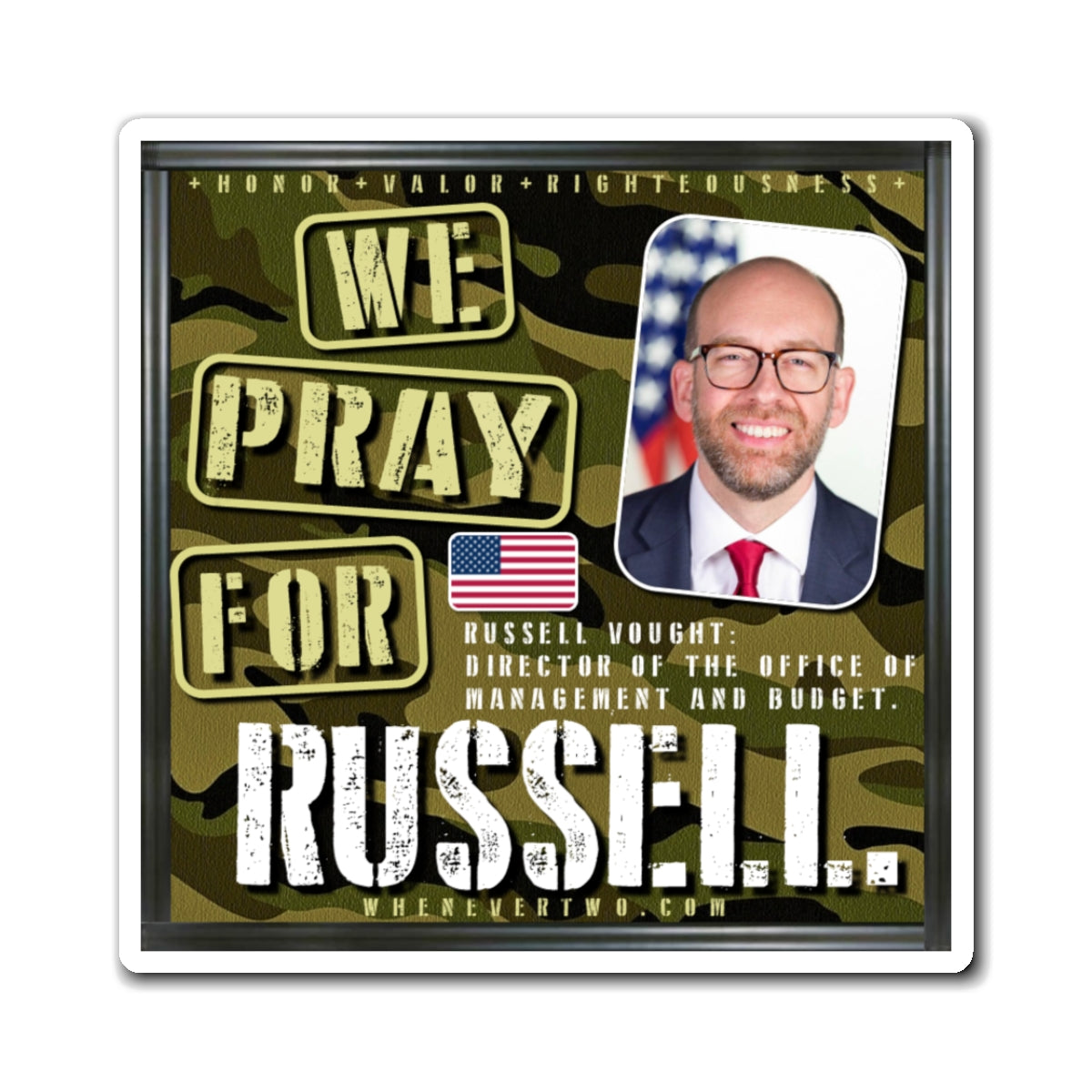 Russell Vought - Executive Cabinet Director of the Office of Management and Budget - The Man Cave Magnet - 3'' - [130]
