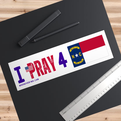 North Carolina - I Pray - Bumper Sticker - Regular