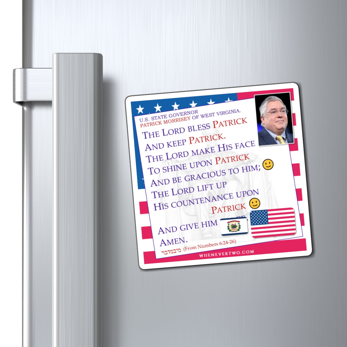 Patrick Morrisey - State Executive Governor West Virginia - The Aaronic Blessing Magnet - 4'' - [299]
