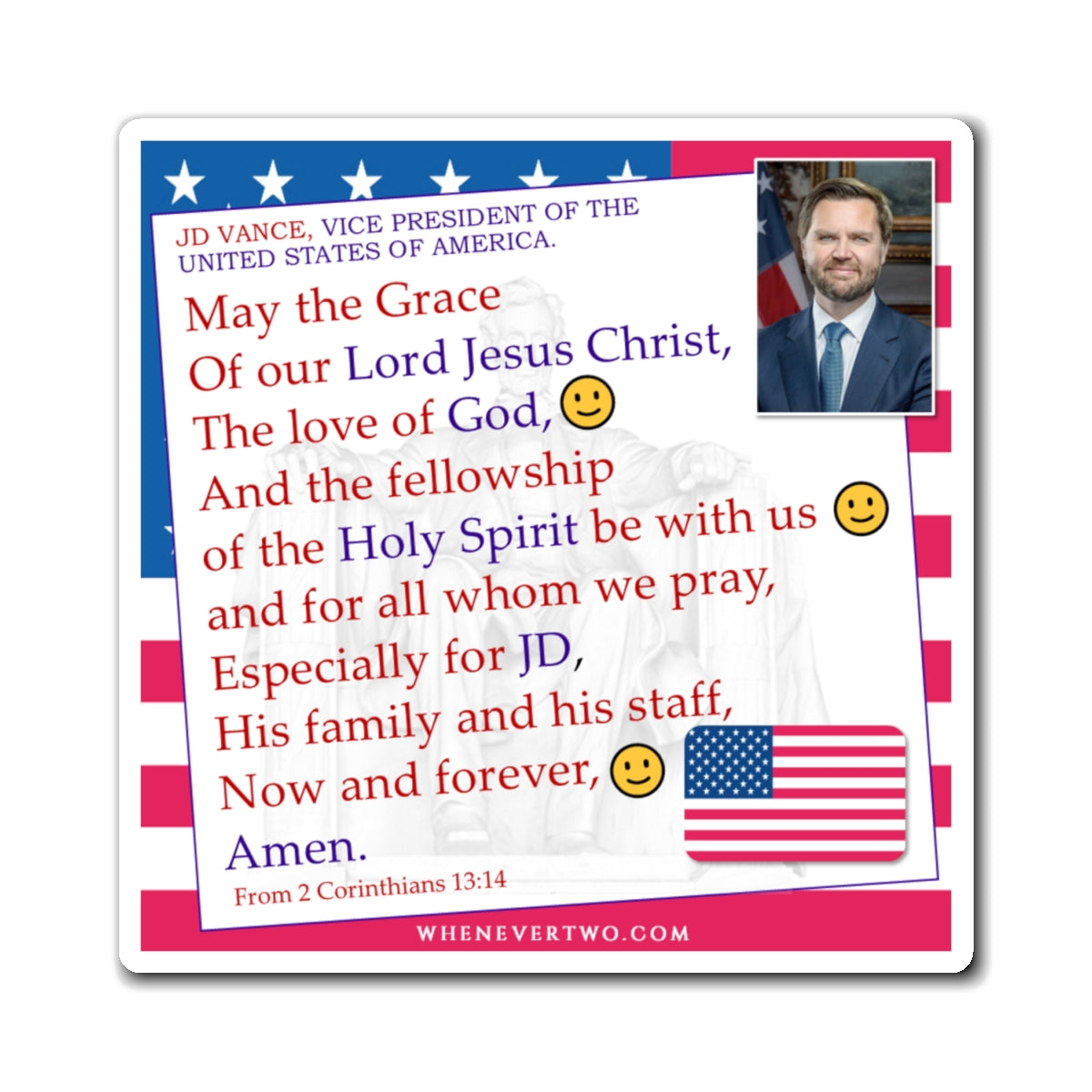 JD Vance - Executive Cabinet Vice President - The Benediction Blessing Magnet - 4'' - [115]